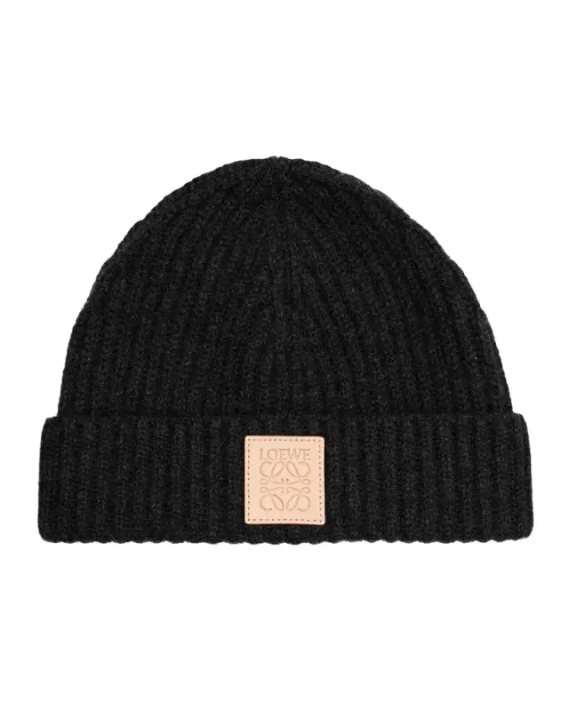 Cashmere Blend Logo-Patch Beanie