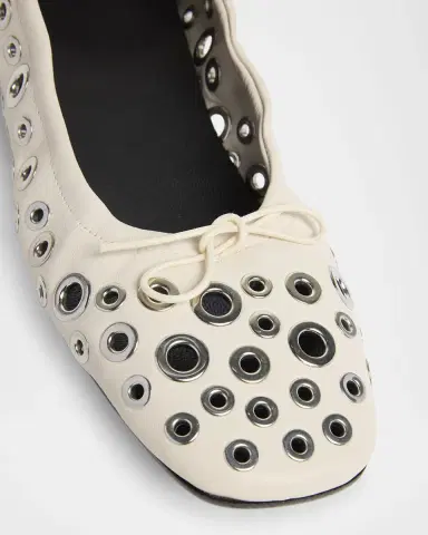Golden Goose Amy Grommet Zip Leather Ballerina Flats | Thumbnail 5