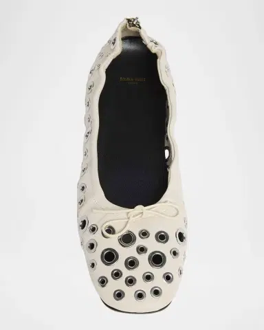Golden Goose Amy Grommet Zip Leather Ballerina Flats | Thumbnail 6