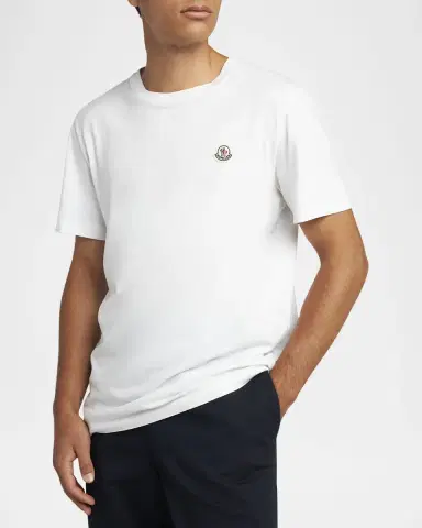Moncler Men's 3-Pack Logo Patch Cotton T-Shirts | Thumbnail 3