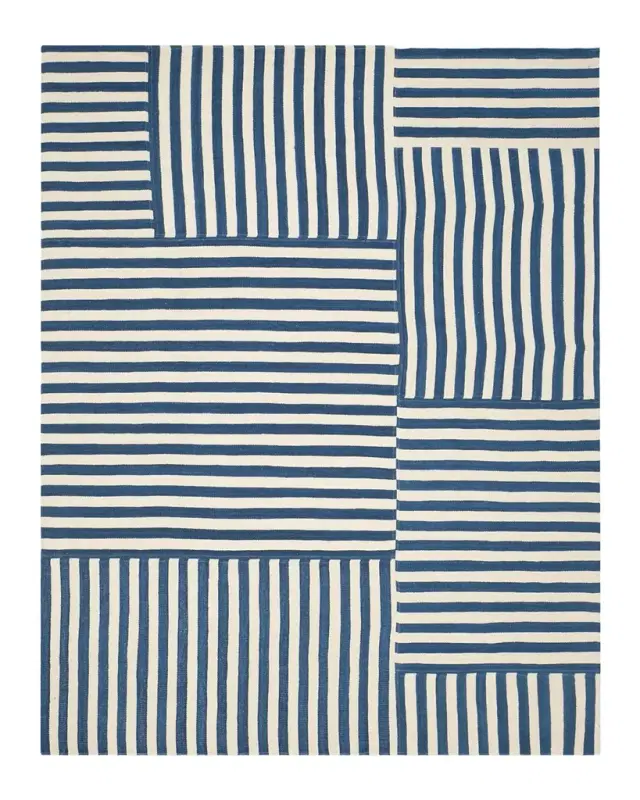 Ralph Lauren Home Celeste Stripe Patch Hand-Woven Rug