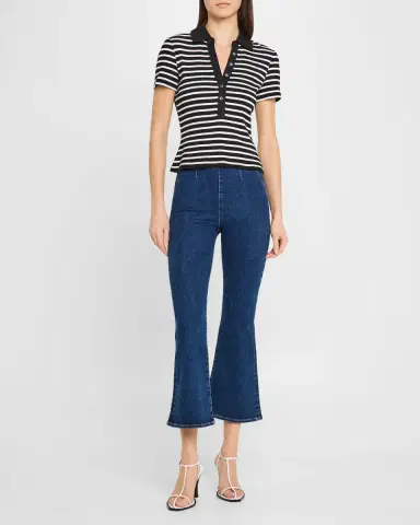 Veronica Beard Kearney Short-Sleeve Polo Tee | Thumbnail 2 Veronica Beard Kearney Short-Sleeve Polo Tee | Thumbnail 2