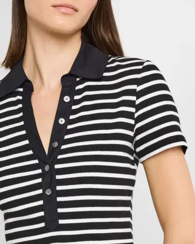 Veronica Beard Kearney Short-Sleeve Polo Tee | Thumbnail 5 Veronica Beard Kearney Short-Sleeve Polo Tee | Thumbnail 5