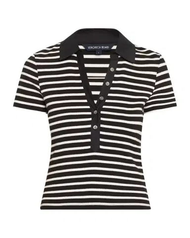 Veronica Beard Kearney Short-Sleeve Polo Tee | Thumbnail 1 Veronica Beard Kearney Short-Sleeve Polo Tee | Thumbnail 1