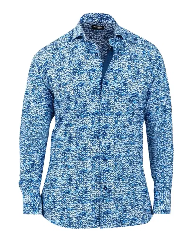 Maceoo Men 's Einstein Ice Cube-Print Stretch Dress Shirt