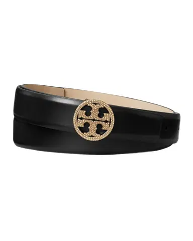 Tory Burch Miller Leather Pave Logo Belt | Thumbnail 1 Tory Burch Miller Leather Pave Logo Belt | Thumbnail 1