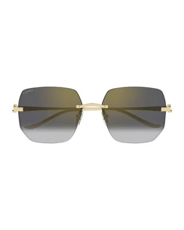 Cartier Rimless Metal Butterfly Sunglasses