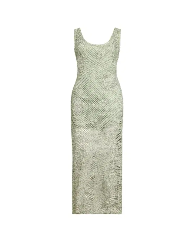 Ramy Brook Liliana Embroidered Crochet Midi Dress