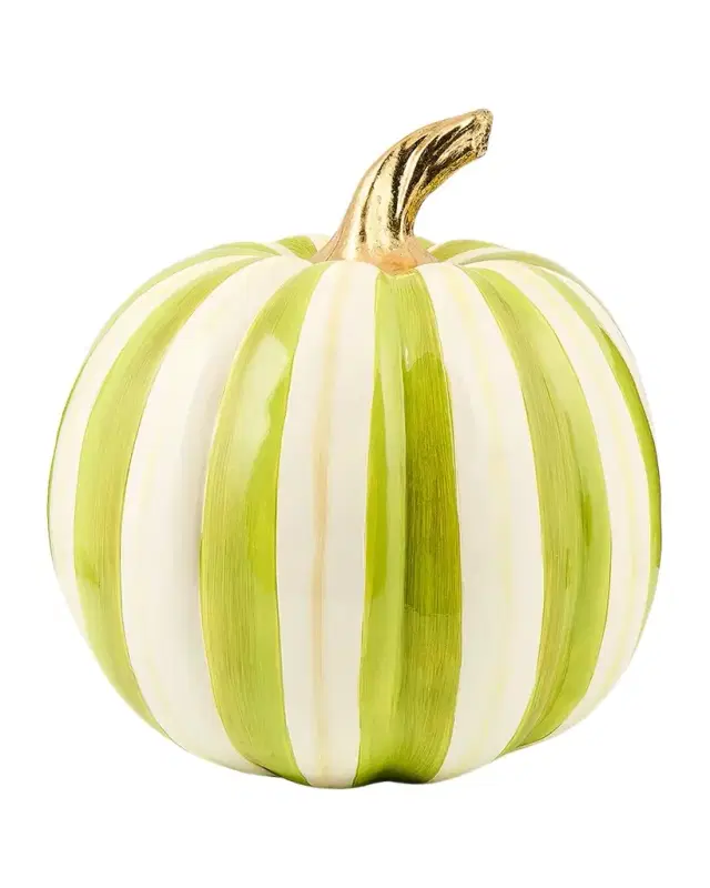 MacKenzie-Childs Moss Stripe Pumpkin, Medium