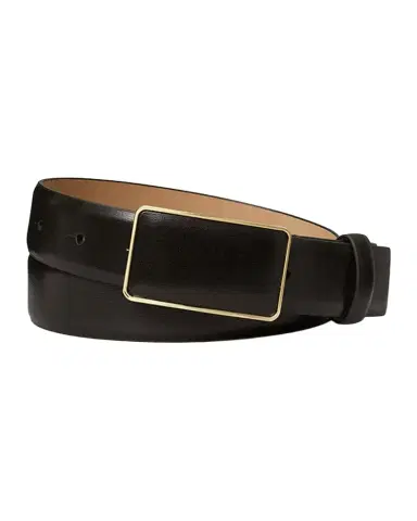 Tory Burch Smooth Leather Plate Belt | Thumbnail 1