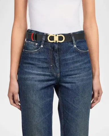 Ferragamo Reversible Leather Gancini Belt | Thumbnail 2