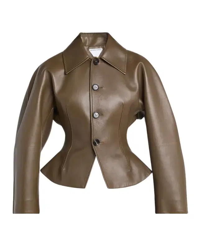 Bottega Veneta Soft Nappa Leather Waister Shirt Jacket