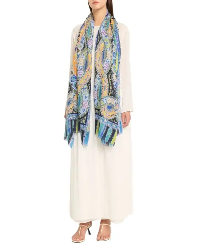 Paisley Wool-Silk Scarf