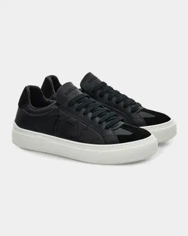 Ferragamo Men's Gancini Leather Low-Top Sneakers | Thumbnail 5 Ferragamo Men's Gancini Leather Low-Top Sneakers | Thumbnail 5