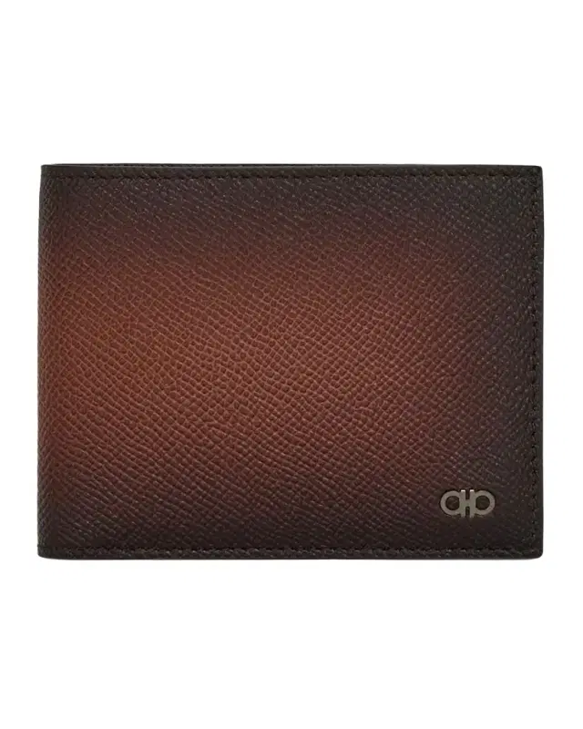 Ferragamo Men 's Micro Gancio Leather Bifold Wallet