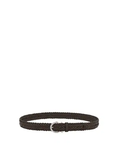 Ferragamo Men's Gancini-Buckle Woven Leather Belt | Thumbnail 1 Ferragamo Men's Gancini-Buckle Woven Leather Belt | Thumbnail 1