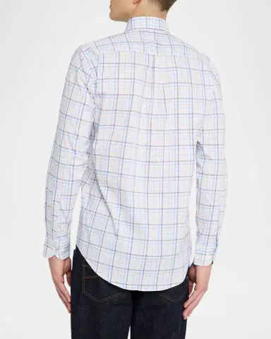 Peter Millar Men's Warren Crown Lite Cotton-Stretch Plaid Sport Shirt | Thumbnail 2 Peter Millar Men's Warren Crown Lite Cotton-Stretch Plaid Sport Shirt | Thumbnail 2
