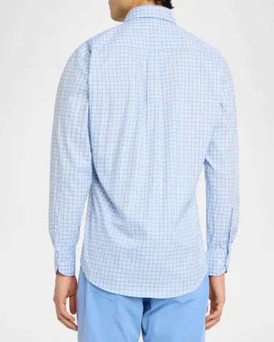Peter Millar Men 's Calvin Crown Lite Plaid Stretch Cotton Sport Shirt | Thumbnail 2