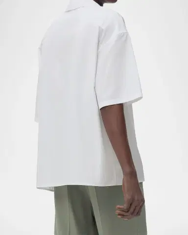 Loewe Men's Anagram Concealed-Placket Camp Shirt | Thumbnail 3 Loewe Men's Anagram Concealed-Placket Camp Shirt | Thumbnail 3