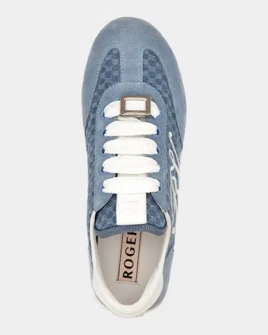 Roger Vivier Viv Canvas and Suede Low-Top Sneakers | Thumbnail 3 Roger Vivier Viv Canvas and Suede Low-Top Sneakers | Thumbnail 3