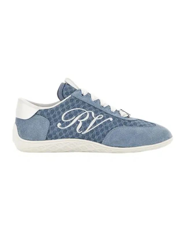 Roger Vivier Viv Canvas and Suede Low-Top Sneakers