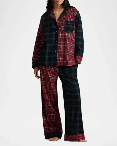 Polo Ralph Lauren Madison Patchwork Cotton Plaid Pajama Set | Thumbnail 2