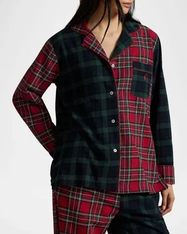 Polo Ralph Lauren Madison Patchwork Cotton Plaid Pajama Set | Thumbnail 4