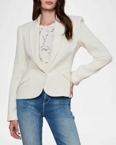 L'AGENCE Jennah Single-Breasted Tweed Blazer | Thumbnail 2