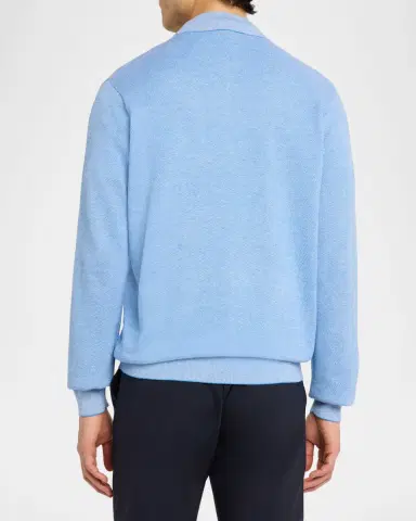 Peter Millar Men's Coolspun Lite Birdseye-Knit Quarter-Zip Sweater | Thumbnail 3 Peter Millar Men's Coolspun Lite Birdseye-Knit Quarter-Zip Sweater | Thumbnail 3