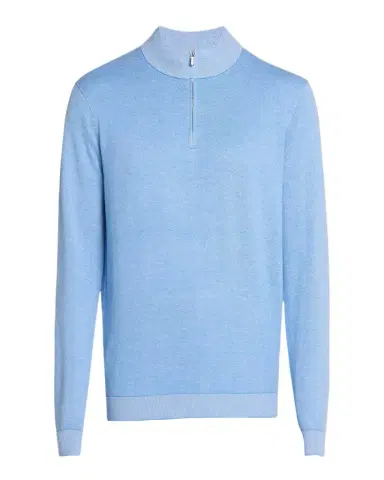 Peter Millar Men's Coolspun Lite Birdseye-Knit Quarter-Zip Sweater | Thumbnail 1 Peter Millar Men's Coolspun Lite Birdseye-Knit Quarter-Zip Sweater | Thumbnail 1