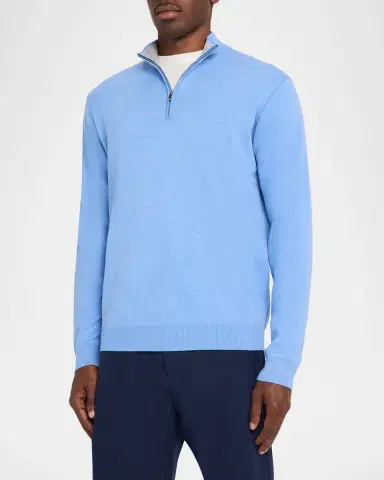 Peter Millar Men's Coolspun Lite Cotton Quarter-Zip Sweater | Thumbnail 3 Peter Millar Men's Coolspun Lite Cotton Quarter-Zip Sweater | Thumbnail 3