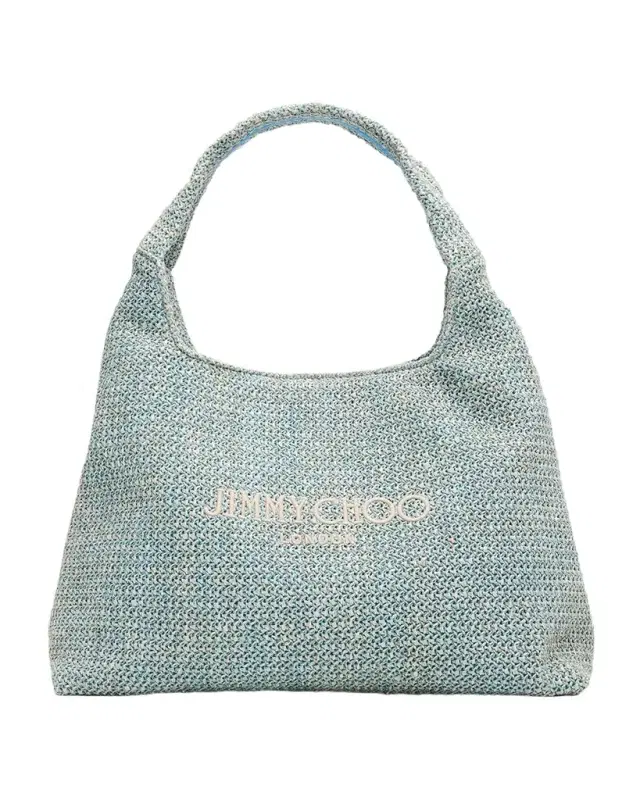 Jimmy Choo Beach Diamond Raffia Hobo Bag