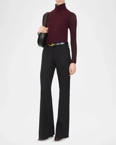 Burberry Tessa Wool-Twill Bootcut Pants | Thumbnail 2