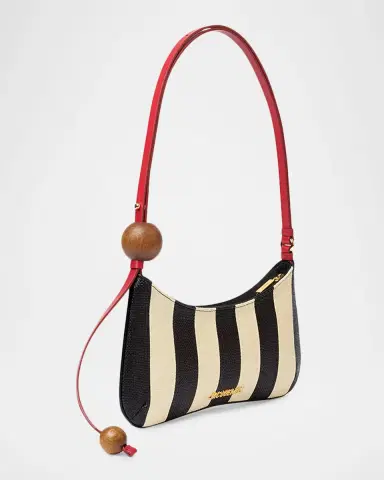 Jacquemus Le Bisou Perle Striped Raffia Shoulder Bag | Thumbnail 2 Jacquemus Le Bisou Perle Striped Raffia Shoulder Bag | Thumbnail 2