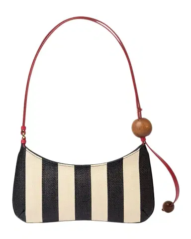 Jacquemus Le Bisou Perle Striped Raffia Shoulder Bag | Thumbnail 1 Jacquemus Le Bisou Perle Striped Raffia Shoulder Bag | Thumbnail 1