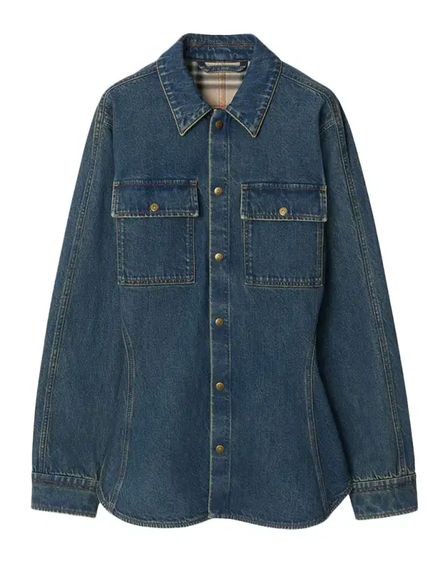 Dakota Check-Cuff Denim Button-Down Shirt