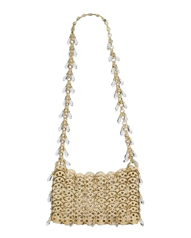 Iconic Nano 1969 Brass & Rhinestone Shoulder Bag