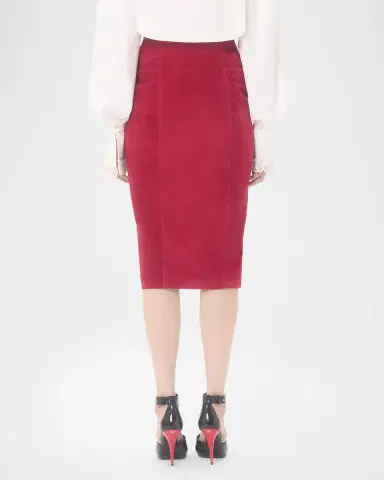 Valentino Garavani Ruched Suede Skirt | Thumbnail 2 Valentino Garavani Ruched Suede Skirt | Thumbnail 2