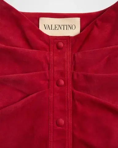 Valentino Garavani Ruched Suede Skirt | Thumbnail 4 Valentino Garavani Ruched Suede Skirt | Thumbnail 4