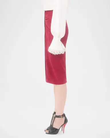 Valentino Garavani Ruched Suede Skirt | Thumbnail 5 Valentino Garavani Ruched Suede Skirt | Thumbnail 5