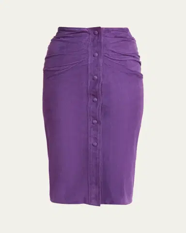 Valentino Garavani Ruched Suede Skirt | Thumbnail 6 Valentino Garavani Ruched Suede Skirt | Thumbnail 6