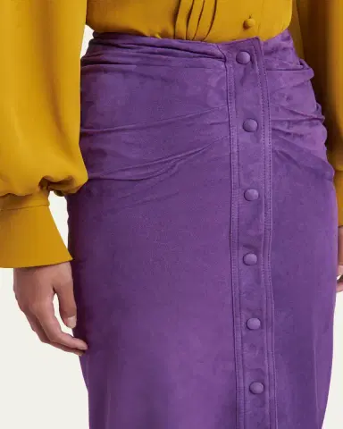 Valentino Garavani Ruched Suede Skirt | Thumbnail 10 Valentino Garavani Ruched Suede Skirt | Thumbnail 10