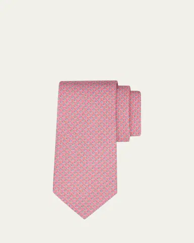 Ferragamo Men's Mini-Snail Silk Tie | Thumbnail 2
