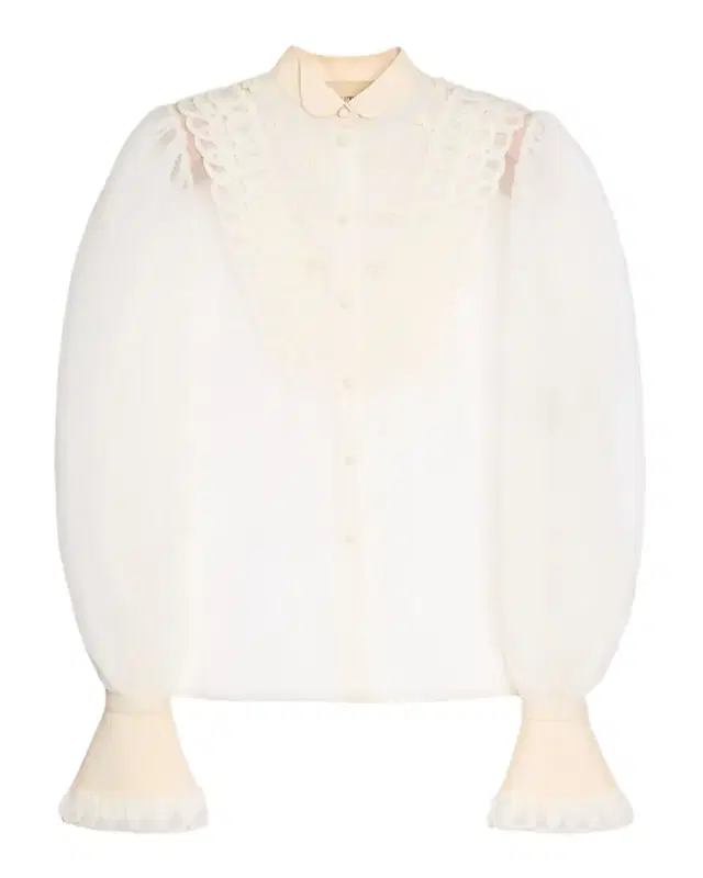 Valentino Garavani Embroidered Organza Bib Shirt