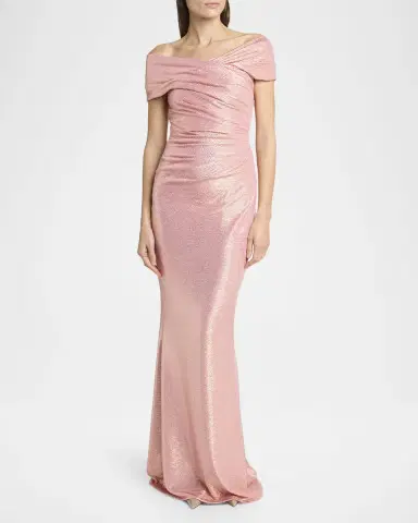 Talbot Runhof Mobina Draped Mirrorball Mermaid Gown | Thumbnail 2 Talbot Runhof Mobina Draped Mirrorball Mermaid Gown | Thumbnail 2