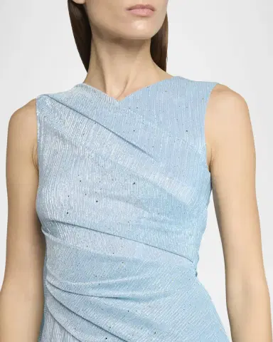 Talbot Runhof Draped Sleeveless Metallic Gown with Cape | Thumbnail 5 Talbot Runhof Draped Sleeveless Metallic Gown with Cape | Thumbnail 5