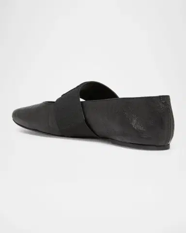 Givenchy Sliced Square Textured Leather Square-Toe Ballerina Flats | Thumbnail 3