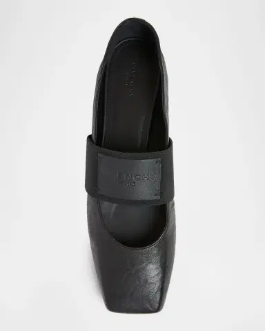 Givenchy Sliced Square Textured Leather Square-Toe Ballerina Flats | Thumbnail 5
