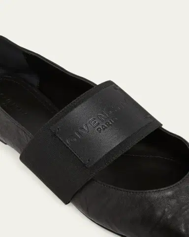 Givenchy Sliced Square Textured Leather Square-Toe Ballerina Flats | Thumbnail 10