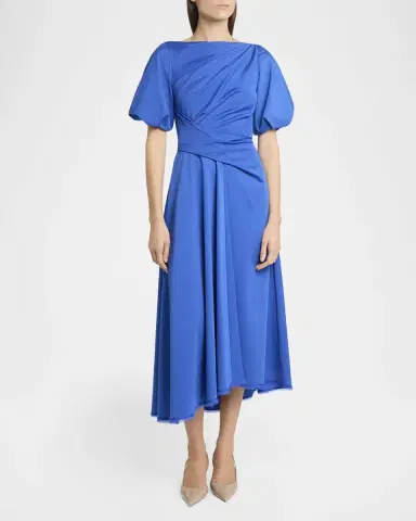 Talbot Runhof Ross Draped-Waist Midi Dress | Thumbnail 2 Talbot Runhof Ross Draped-Waist Midi Dress | Thumbnail 2